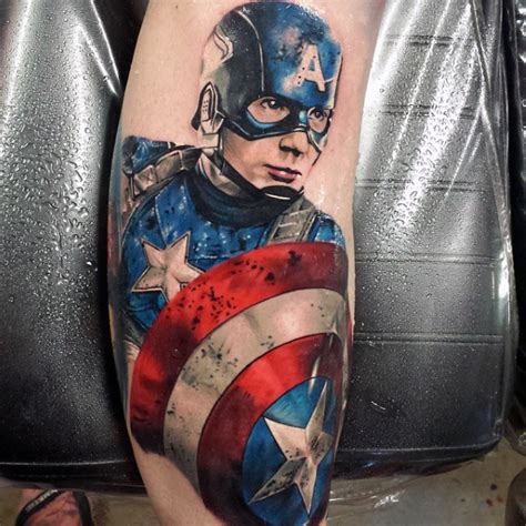 tatuajes del capitan america|70 Capitán América diseños de tatuajes para los。